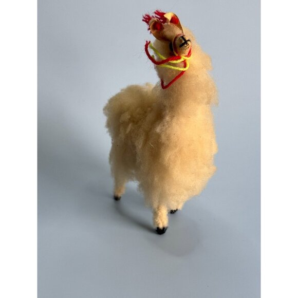 Vintage Peru Stuffed Llama Alpaca 5” Real Llama Fur C1980's 7" x 5" - Picture 2 of 6